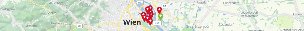 Map view for Pharmacies emergency services nearby Kaisermühlen (1220 - Donaustadt, Wien)
